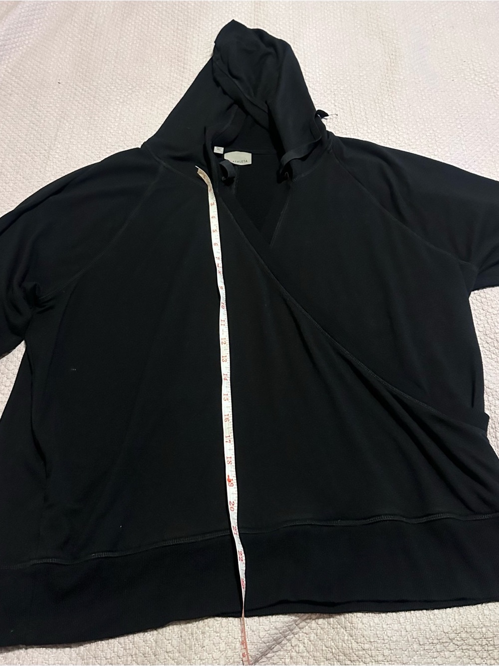 Athleta women’s plus 2x Black Hooded Wrap-Front Pullover - Picture 10 of 13